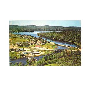 Vintage Postcard Whitney Ontario Canada Aerial View Algonquin Park Highway 60